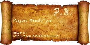 Pajzs Mimóza névjegykártya